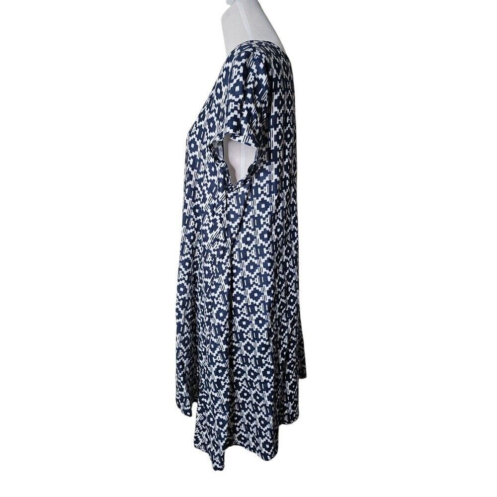 Bryn Walker Navy Linen Lagenlook Tunic Shift Dress Size S Minimalist Coastal - Picture 3 of 8